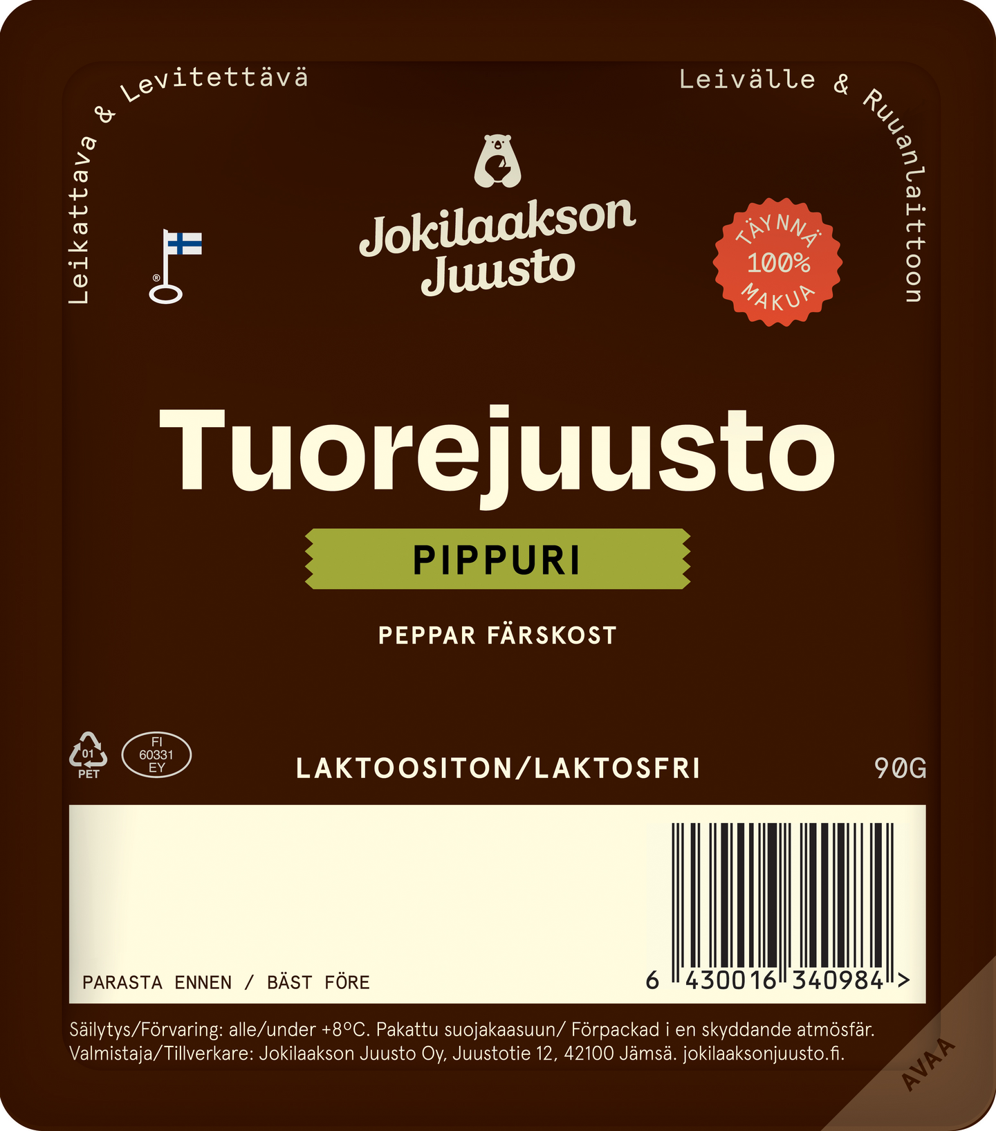 Jokilaakson Juusto Tuorejuusto pippuri 90g