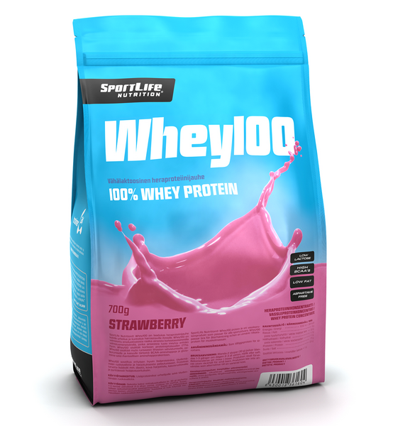 SportLife Nutrition Whey100 700g mansikka