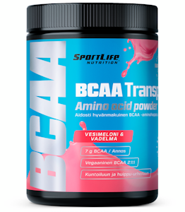 SportLife Nutrition BCAA Transport 300g vesimelooni vadelma Treenin aikana nautittava aminohappojuom