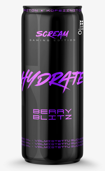 Scream Hydrate 330ml Berry Blitz hiilihapotettu nesteytysjuoma