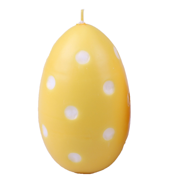 Puttipaja pilkullinen munakynttilä 14cm keltainen