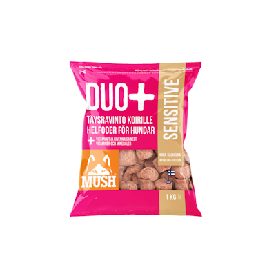 Mush Duo+ Täysravinto koirille sensitive kana-kalkkuna 1 kg