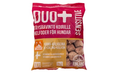 Mush Duo+ Täysravinto koirille sensitive kana-kalkkuna 1 kg - kuva