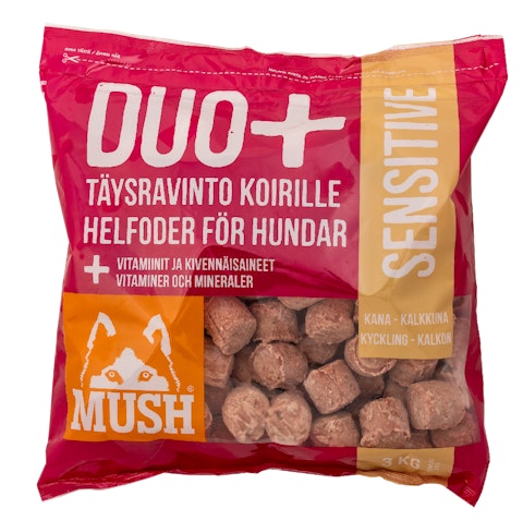 Mush Duo Sensitive täysravinto koirille 3kg kana kalkkuna PA | K-Ruoka  Verkkokauppa