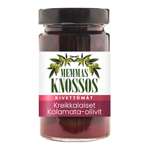 Memmas Knossos kivettömät kreikkalaiset Kalamata-oliivit 295g/160g