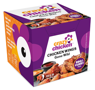 Crazy Chicken chicken wings gone wild - paahdetut mausteiset kanansiivet 350g + kastike 2x25g pakast