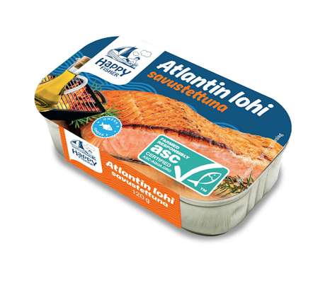 Happy Fisher Atlantin lohi savustettuna öljyssä 120g/72g ASC