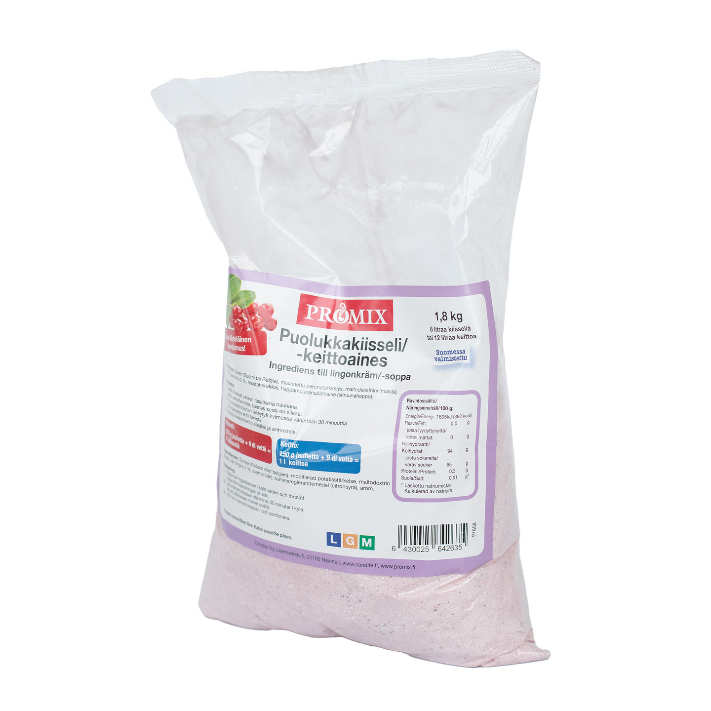 Promix Puolukkakiisseli 1,8 kg 8 L