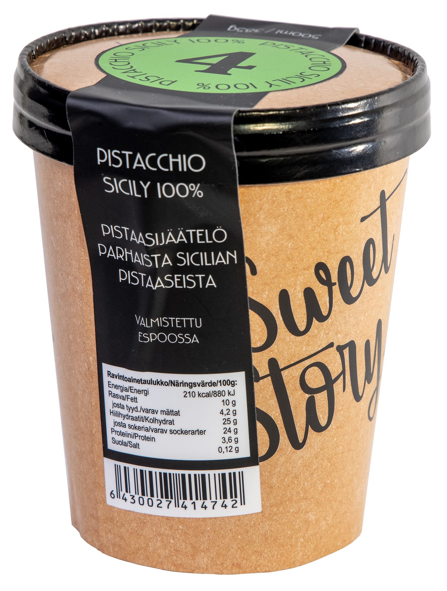Gelato Club a Sweet Story 500 ml Pistacchio Sicily 100 % pistaasijäätelö laktoositon