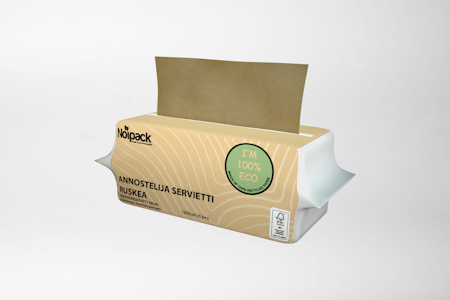 Noipack annostelijaservietti ruskea 2-krt 16,5x20,5cm 160kpl