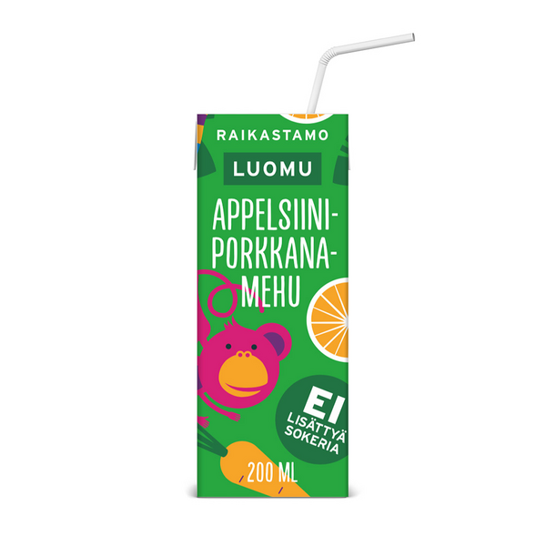 Raikastamo appelsiini-porkkanamehu 0,2l luomu