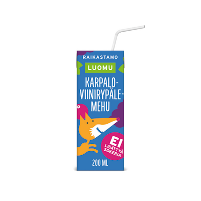 Raikastamo karpalo-viinirypälemehu 200 ml luomu