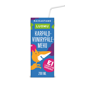 Raikastamo karpalo-viinirypälemehu 200 ml luomu