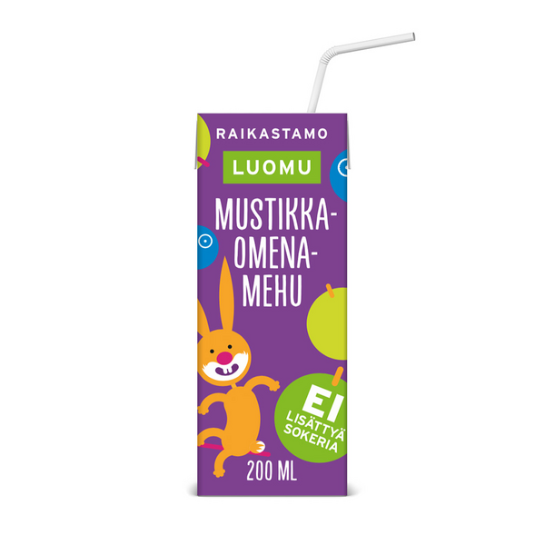 Raikastamo mustikka-omenamehu 200 ml luomu