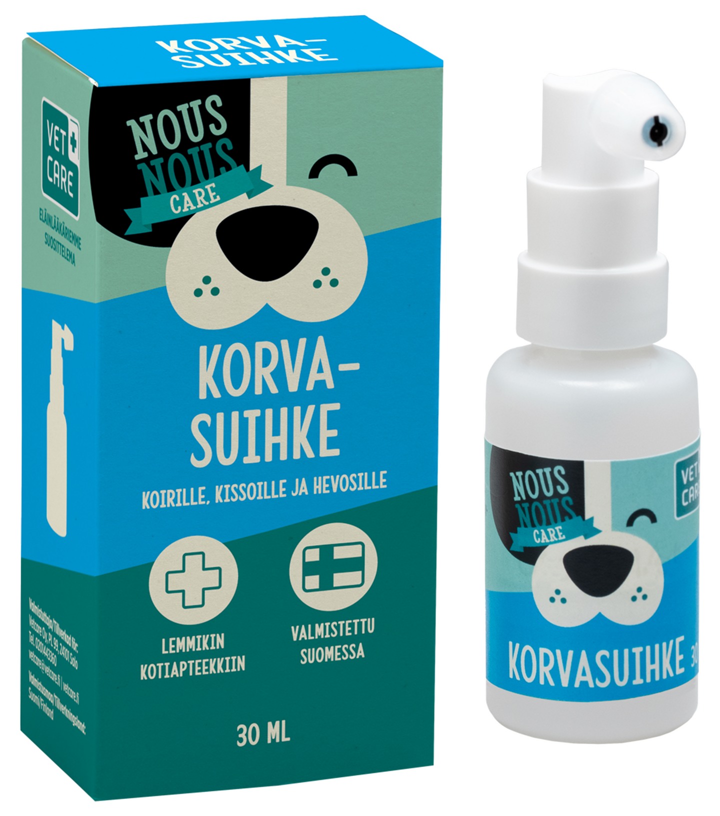 NOUS NOUS Korvasuihke koirille, kissoille ja hevosille 30ml