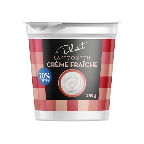Deliciest Crème Fraiche 20% 250g laktoositon
