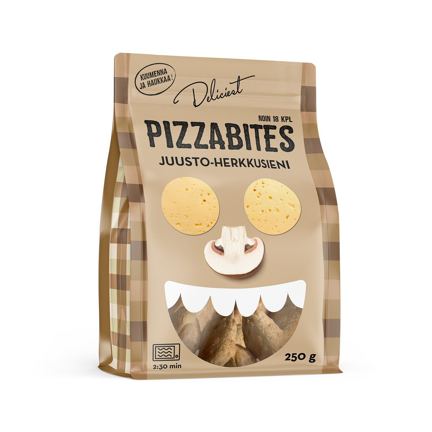 Deliciest pizza bites 250 g juusto-herkkusieni pakaste