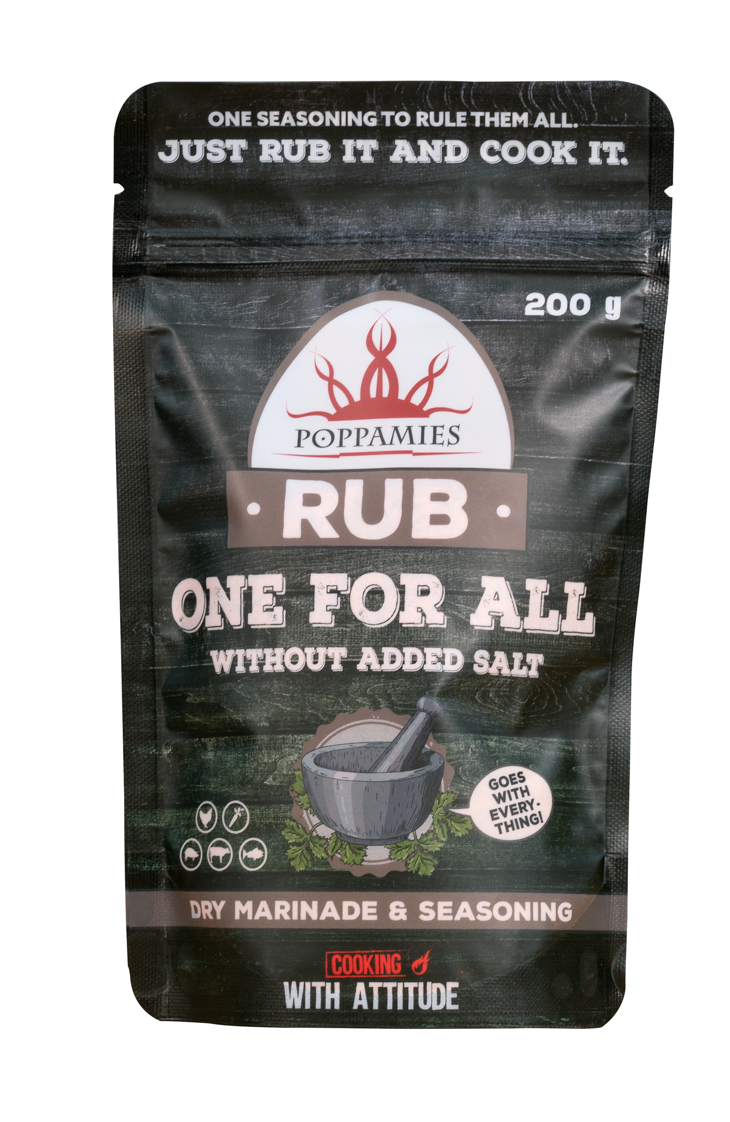 Poppamies Suolaton One for All Rub Mausteseos 200g