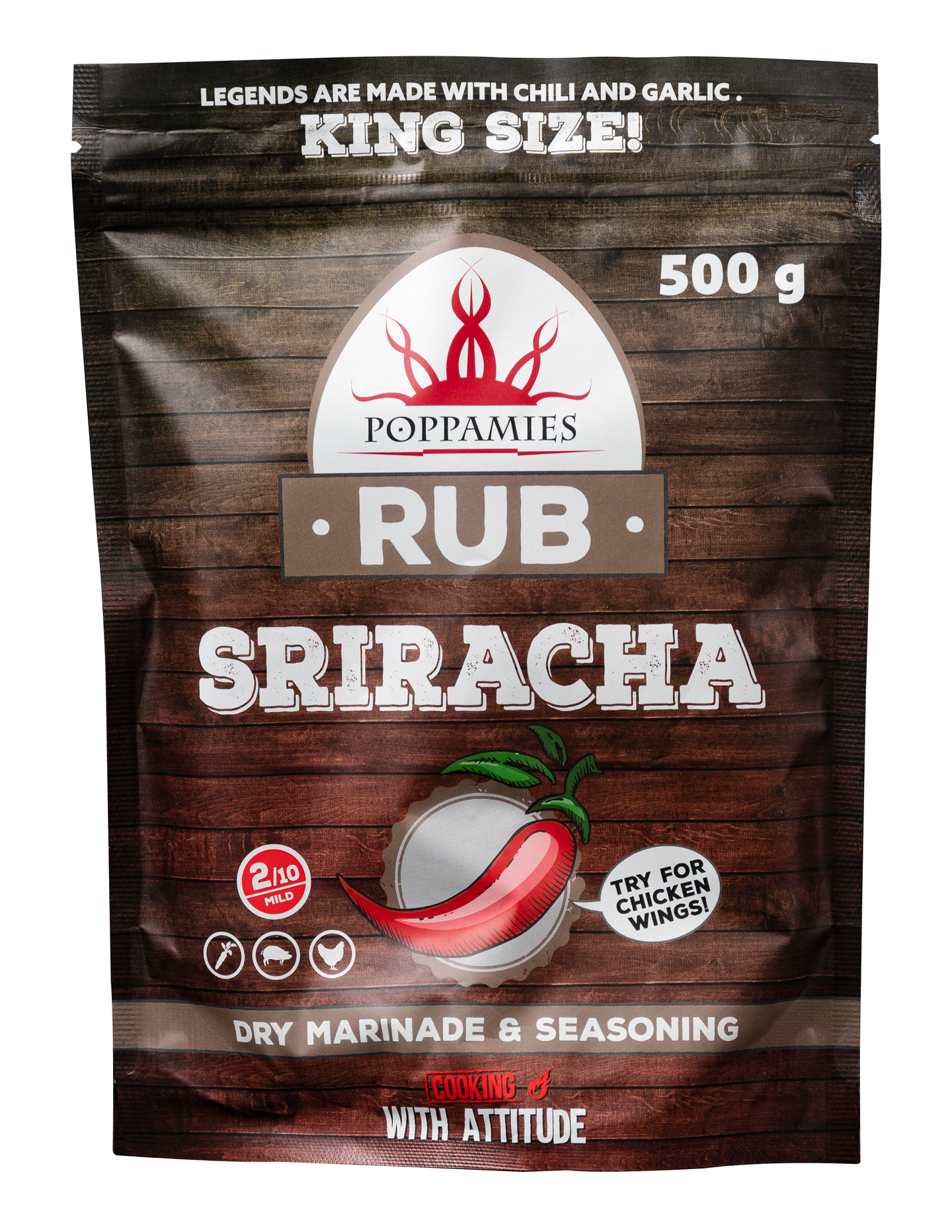 Poppamies Sriracha Rub srirachan makuinen mausteseos 500g