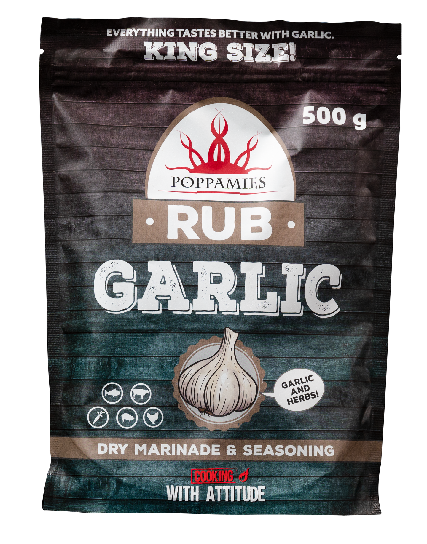 Poppamies Garlic Rub valkosipulinen mausteseos 500g