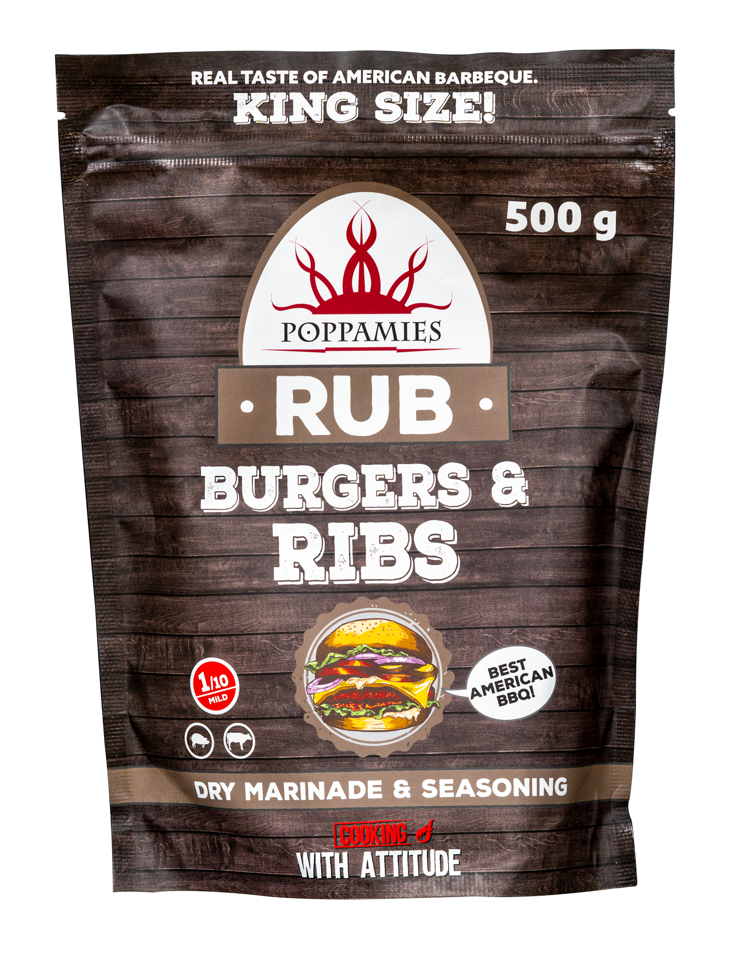Poppamies Burgers & Ribs Rub amerikkalaistyylinen hampurilaismausteseos 500g