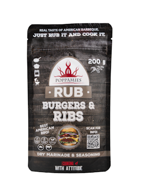 Poppamies Rub Burgers Ribs mausteseos 200g