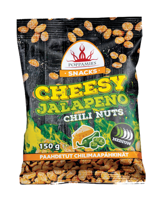 Poppamies Snacks cheesy jalapeno chili nuts maapähkinät 150g
