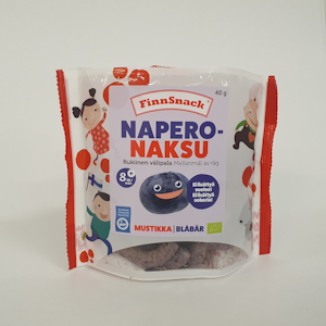 FinnSnack NaperoNaksu Luomu rukiinen välipala mustikka 40 g alkaen 8kk