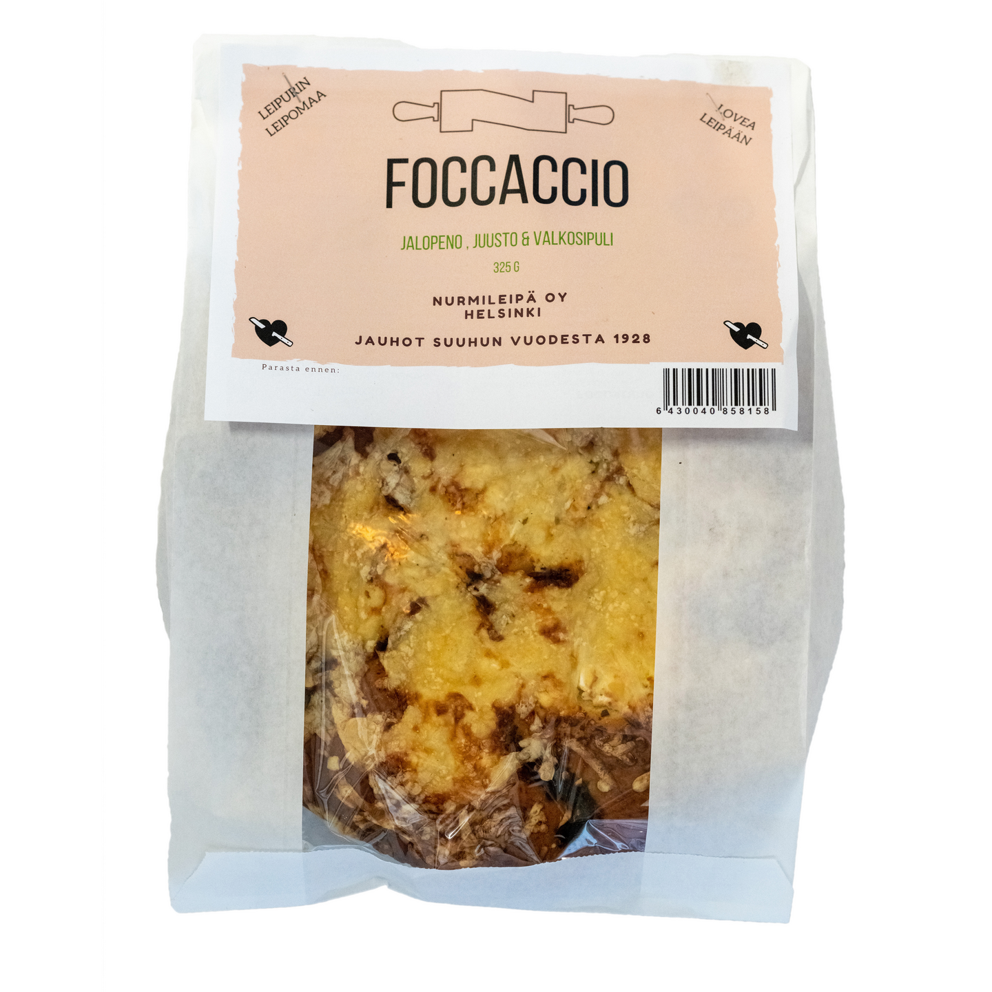 Nurmileipä Foccaccio jalapeno juusto valkosipuli