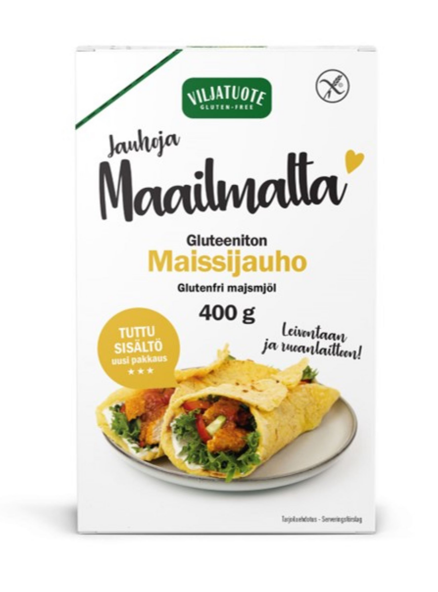 Viljatuote Maissijauho 400g gluteeniton