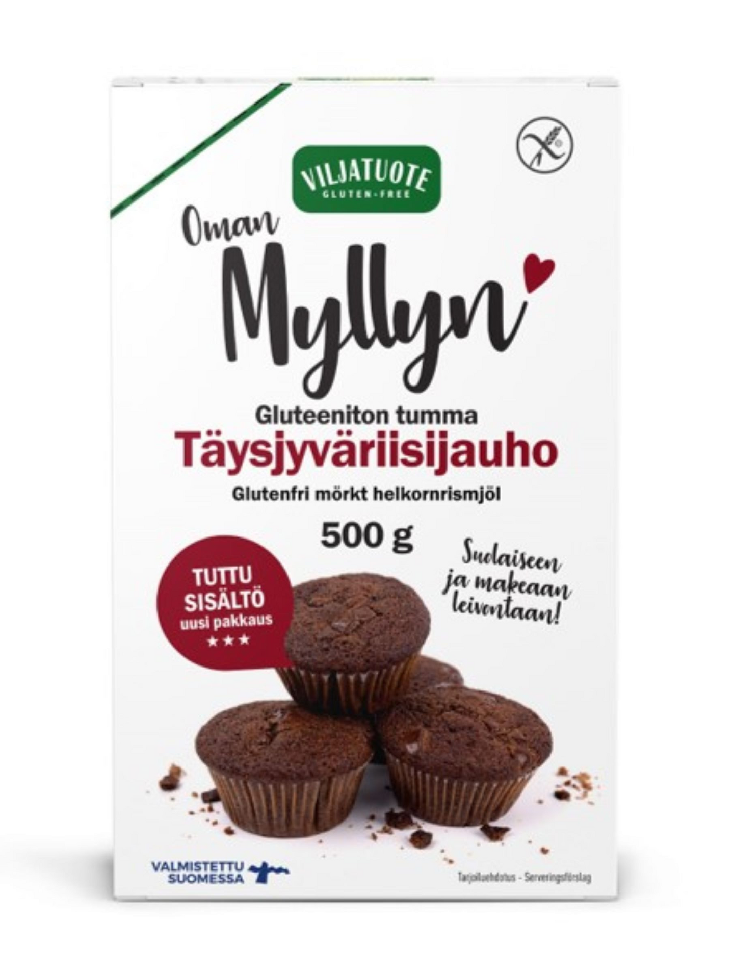 Viljatuote täysjyväriisijauho 500g gluteeniton