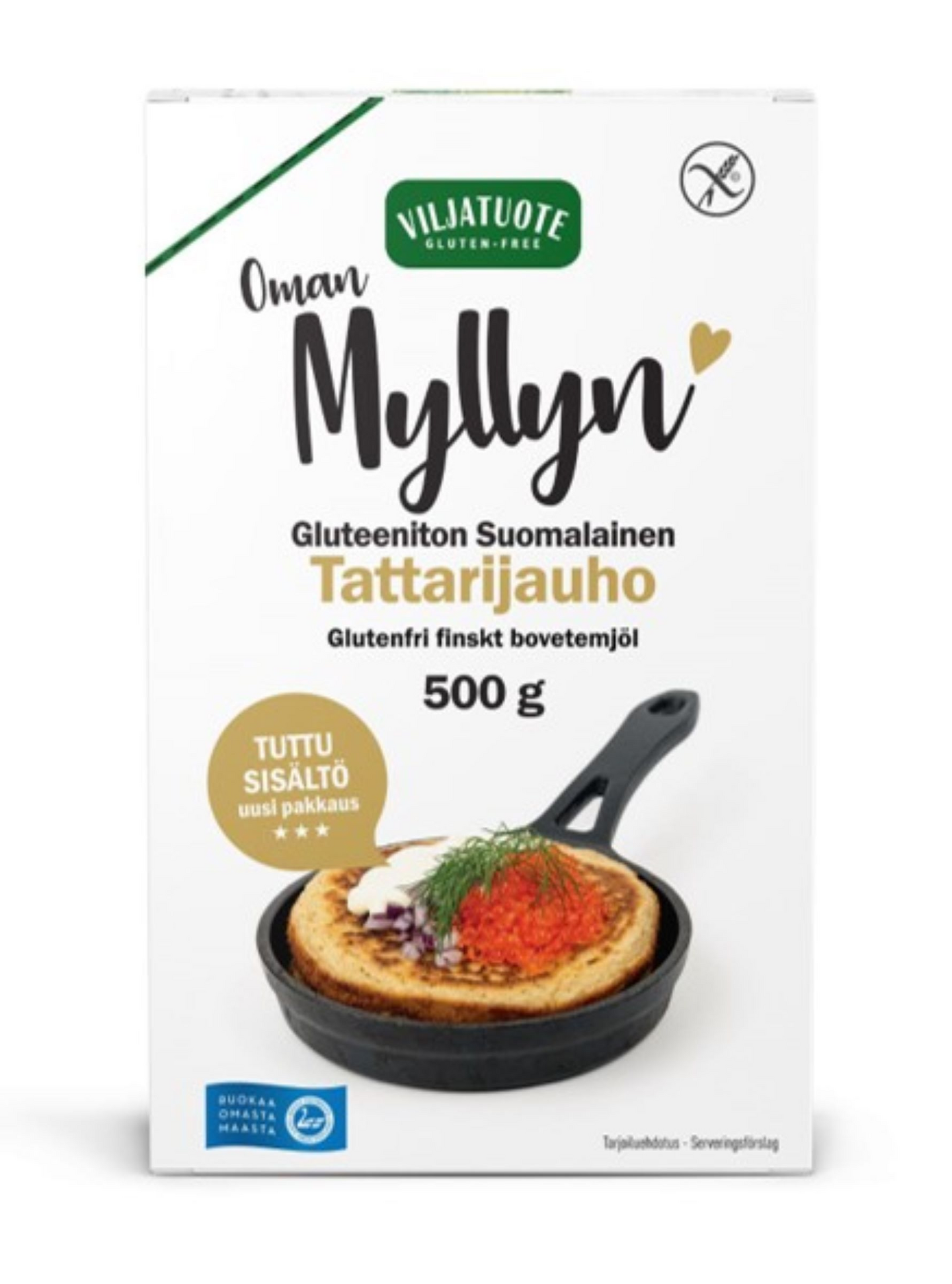 Viljatuote Suomalainen Tattarijauho 500g gluteeniton