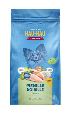 Hau-Hau Champion täysravinto pienille aikuisille koirille 6kg kana-riisi
