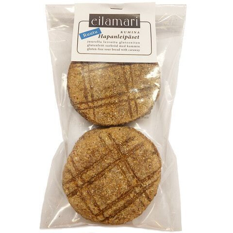 Eilamari Ruutu kuminahapanleipäset 260g, juurella leivottu, gluteeniton ...