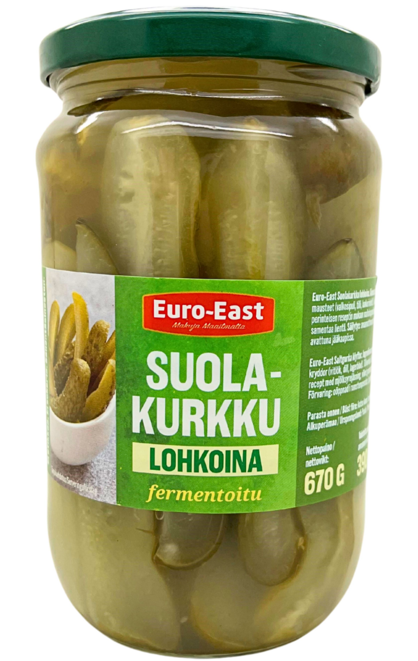 Euro-East suolakurkku lohkoina 670g/390g