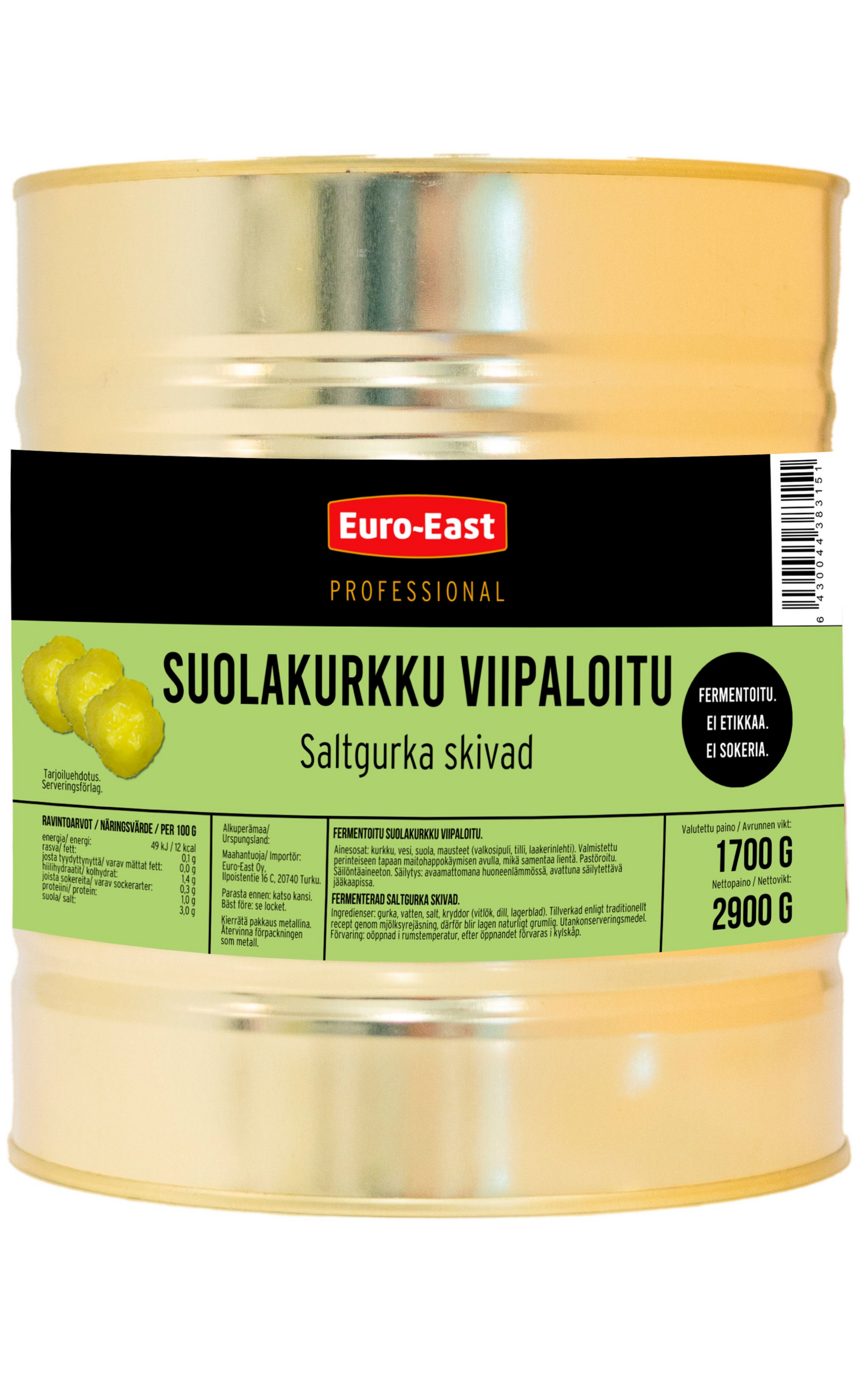 Euro-East Suolakurkku viipaloitu 2900g/1700g