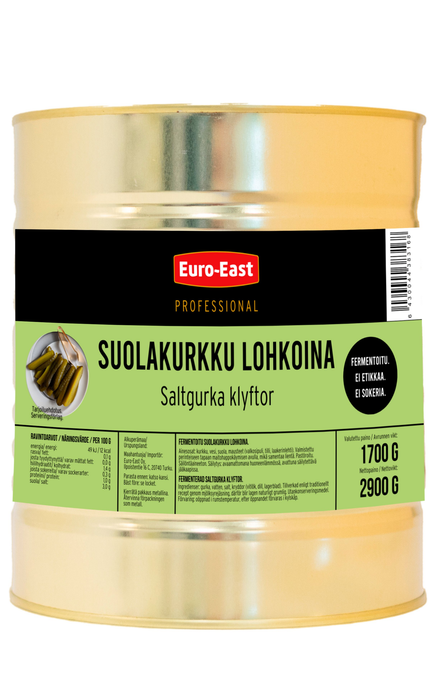 Euro-East Suolakurkku lohkoina 2900g/1700g