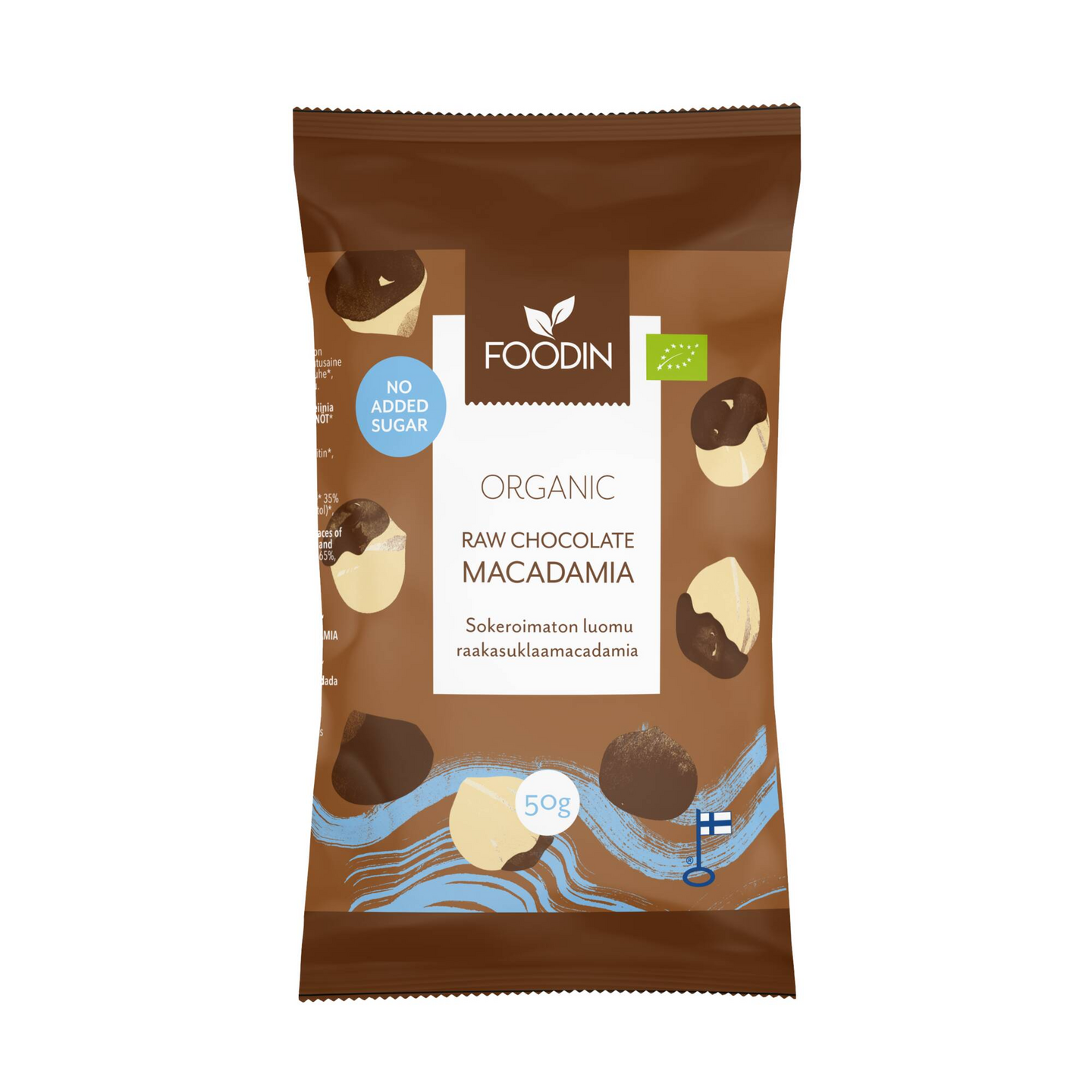 Foodin Raakasuklaamacadamia 50g luomu, sokeroimaton