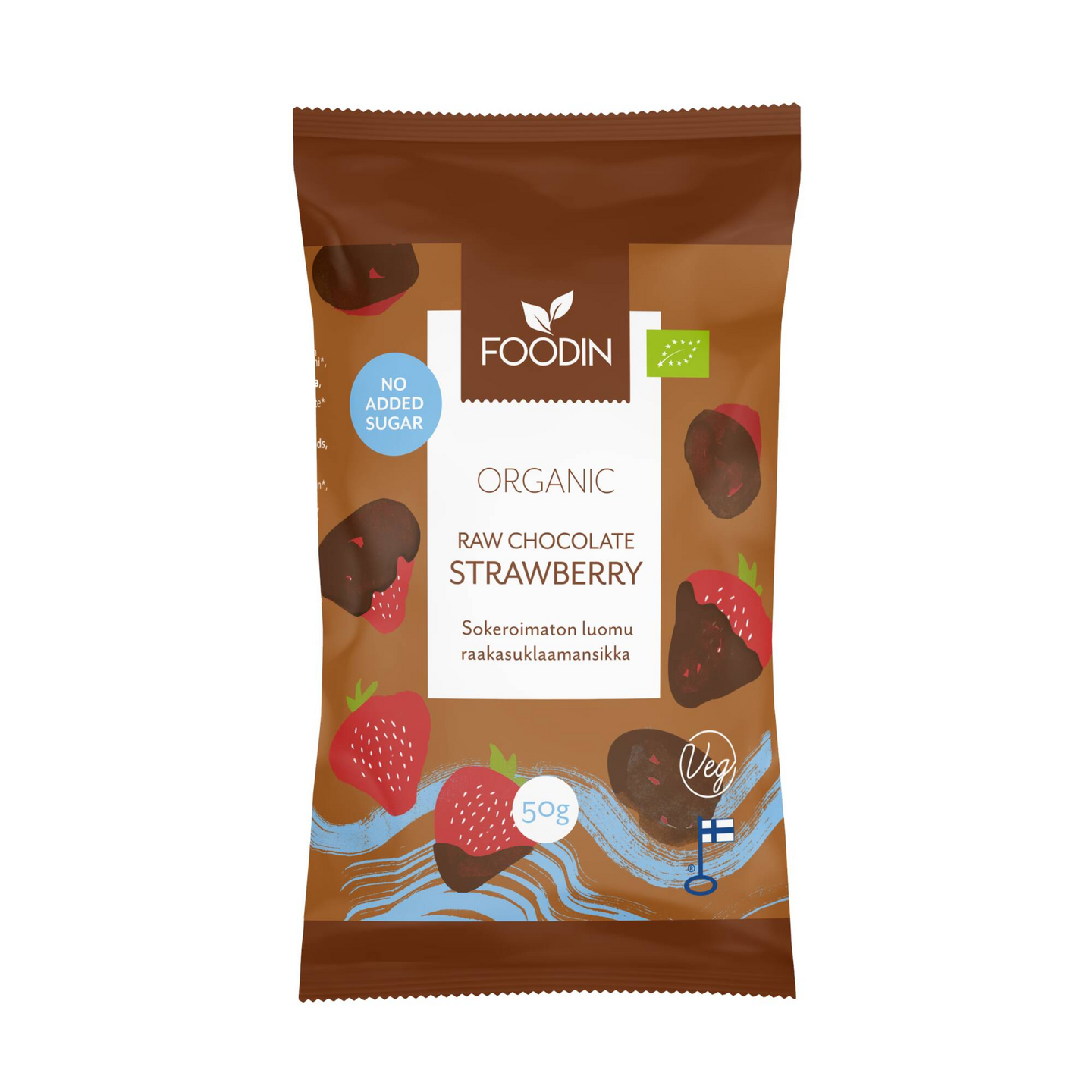 Foodin Raakasuklaamansikka 50g luomu, sokeroimaton
