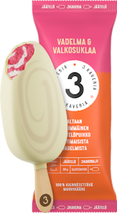 3 Kaverin jäätelöpuikko 80g vadelma & valkosuklaa G