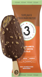 3 Kaveria Vegaaninen Suklaa & Pähkinäkinuski jäätelöpuikko 110ml/80g