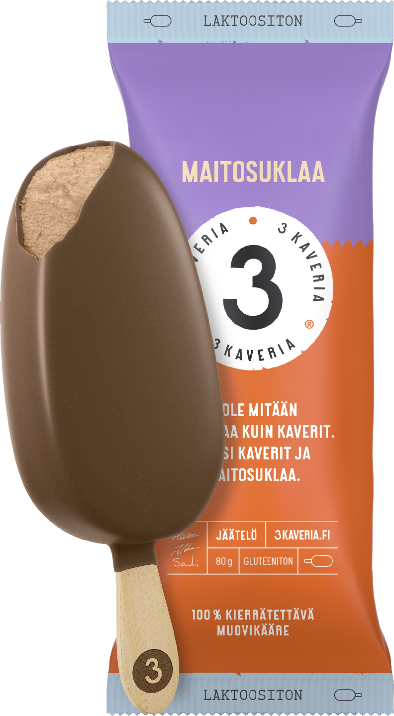 3 Kaverin puikko 80g maitosuklaa laktoositon