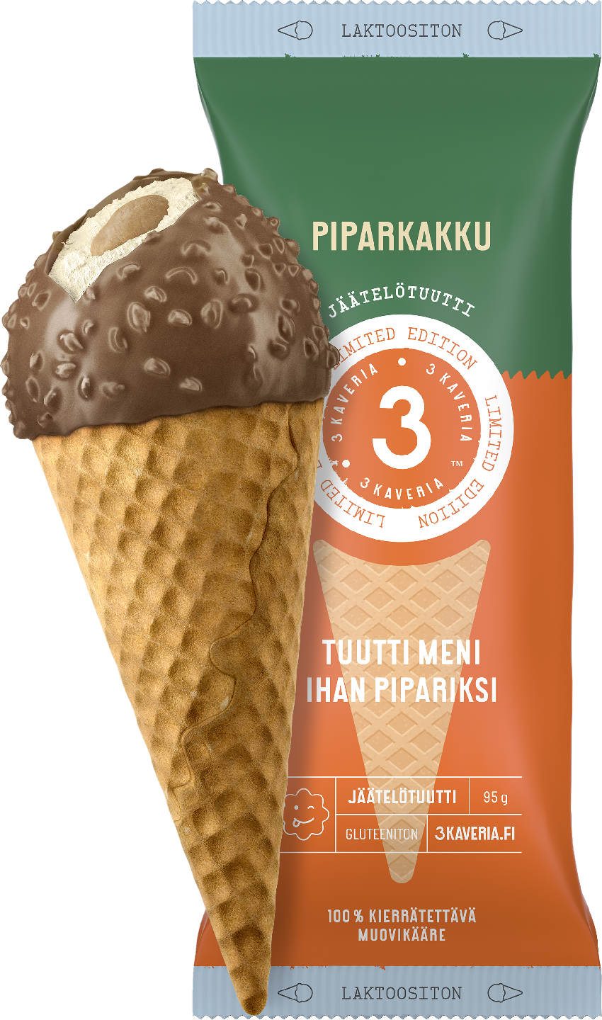 3 Kaveria Piparkakkutuutti 95g laktositon gluteeniton