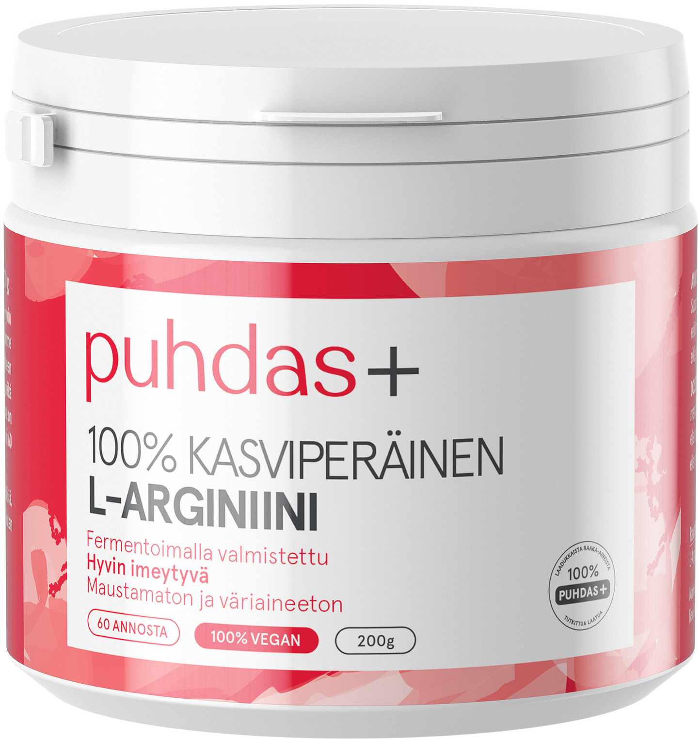 Puhdas+ 100% Kasviperäinen L-Arginiini 200g