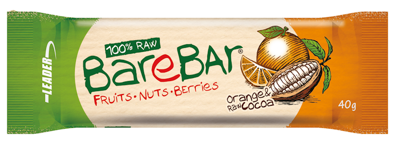 Barebar Natural Energy Bar 40g appelsiini-raakakaakao