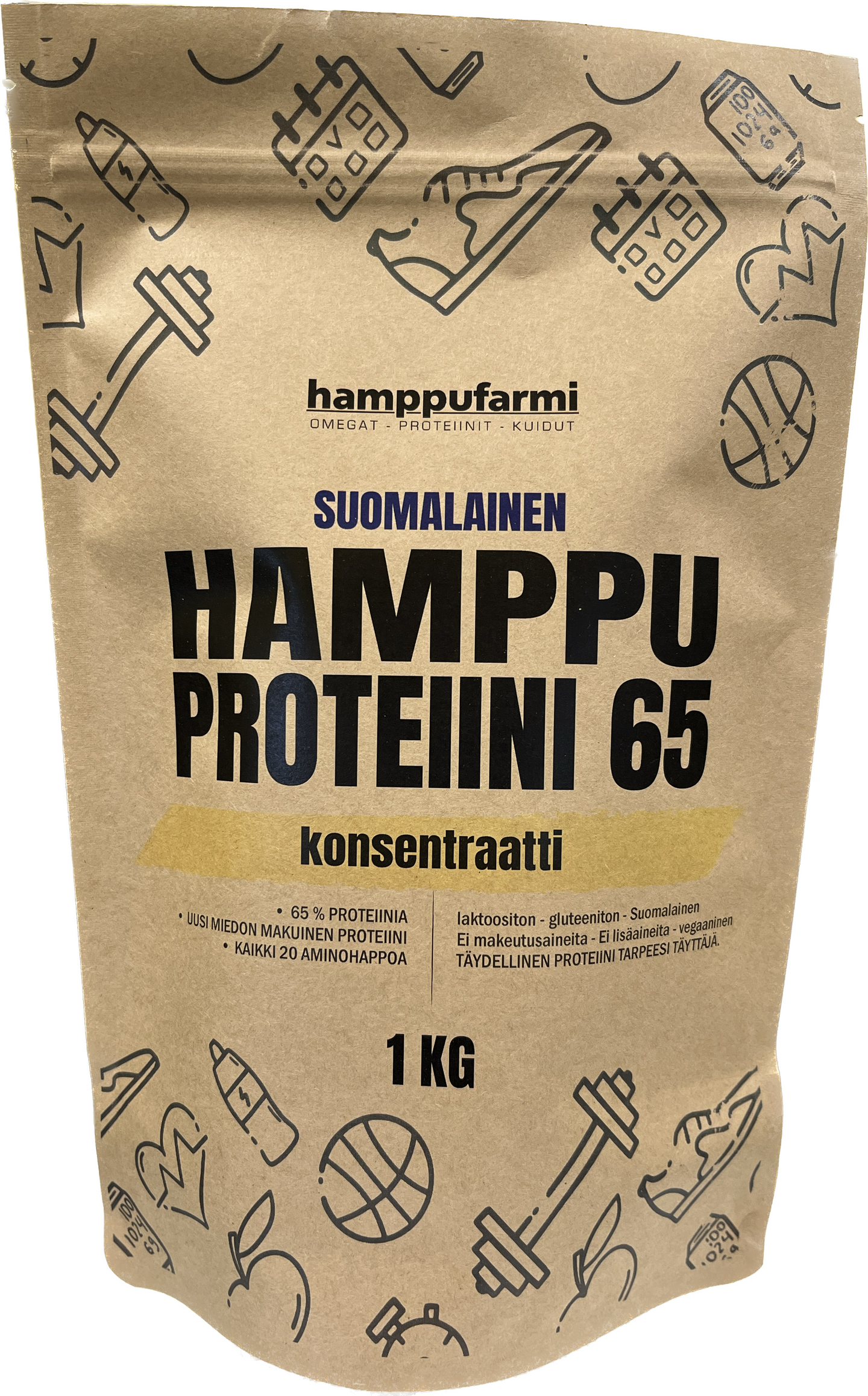 HamppuFarmi Hamppuproteiini 65 natural 1kg