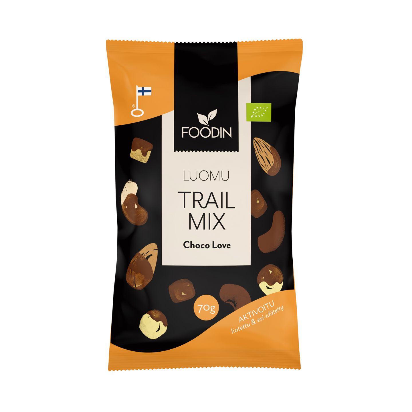 Foodin Activated Trailmix chocolove 70g luomu