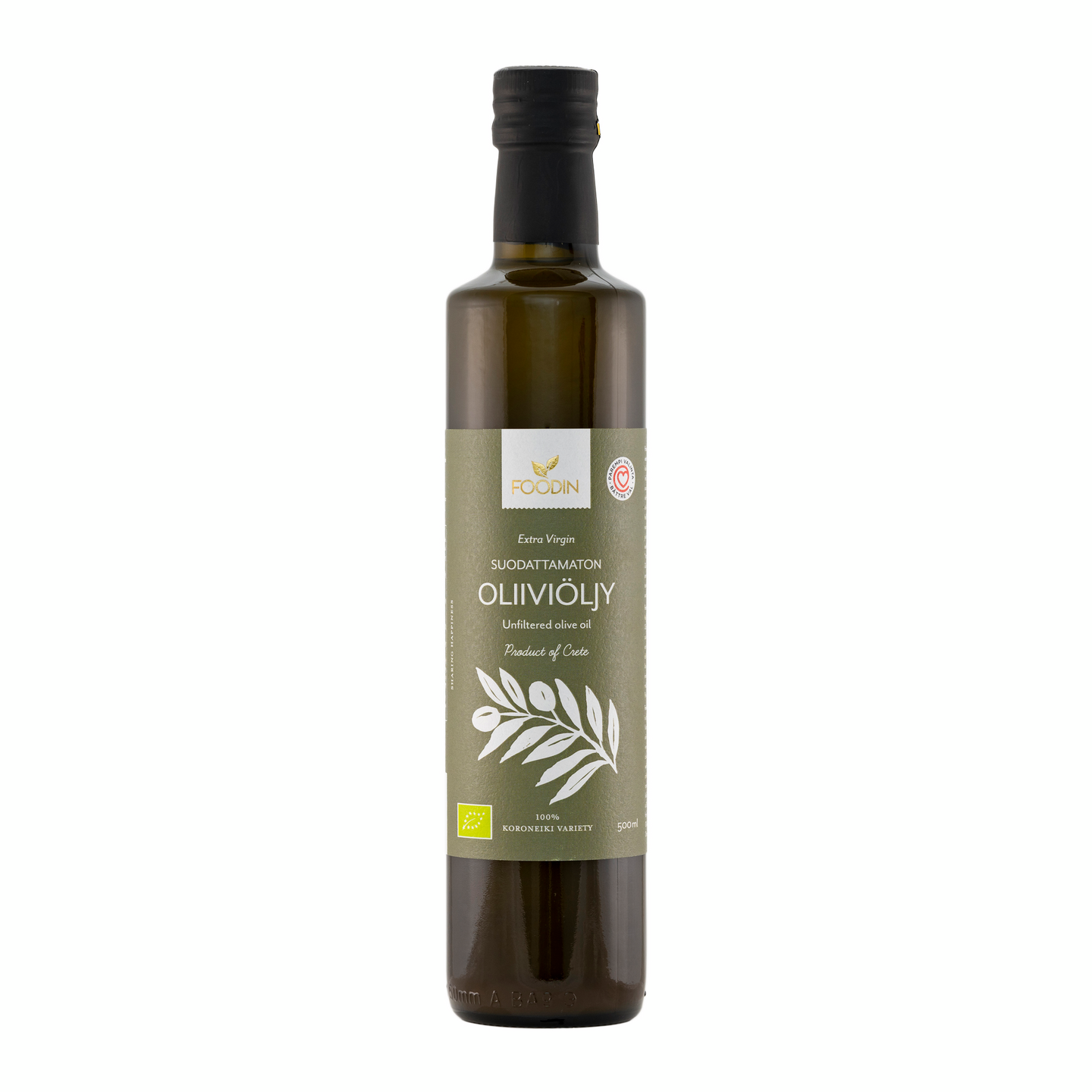 Foodin luomu ekstra-neitsyt oliiviöljy 500ml suodattamaton