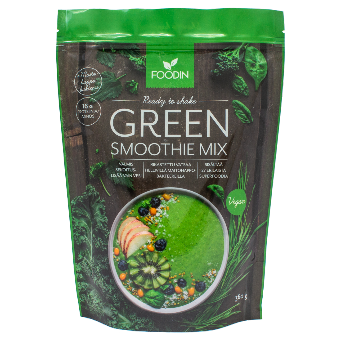 Foodin Green Smoothie mix 360g vegan | K-Ruoka Verkkokauppa