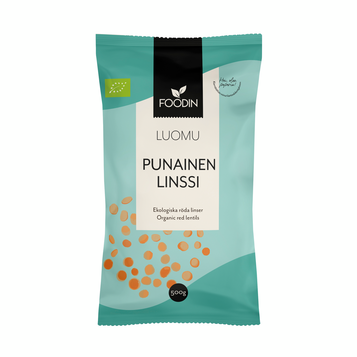 Foodin Luomu Punainen linssi 500g